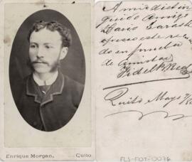 Tarjeta de visita del Estudio Enrique Morgan (Quito), retrato de Fidel Rreal.