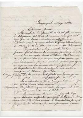 Carta de Alejandro Romero a Francisco J. Salazar, Guayaquil.