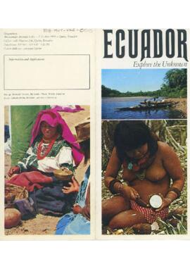 Folleto promocional de turismo en Ecuador.