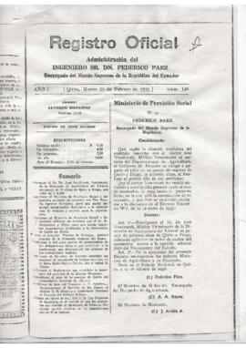 República del Ecuador. Registro Oficial Nº16