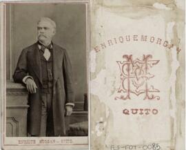Tarjeta de visita del Estudio Enrique Morgan (Quito), retrato de hombre sin identificar.