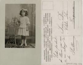 Tarjeta postal, retrato de Guillermina León Sarasti.