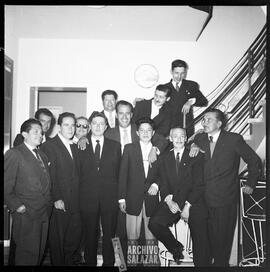 Sr. Maldonado, Pacífico Vega, Leonidas Córdova, Francisco Salazar Cortez, Sr. Chiriboga y Sr. Patojo Lara del Sindicato de Choferes de Pichincha.