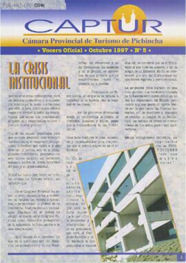 Díptico promocional de CAPTUR (Cámara Provincial de Turismo de Pichincha).