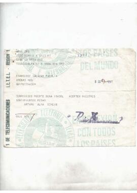 Telegramas de pésame por la muerte de Isabel Barrera.
